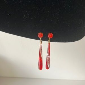 Vintage Acrylic Ribbon encased earrings